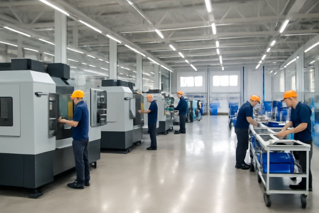 Factory floor and infrastructure